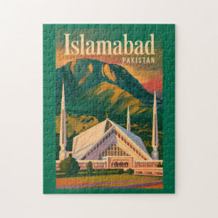 Quebra-cabeça Ilustração da Mesquita Faisal Islamabad Paquistão