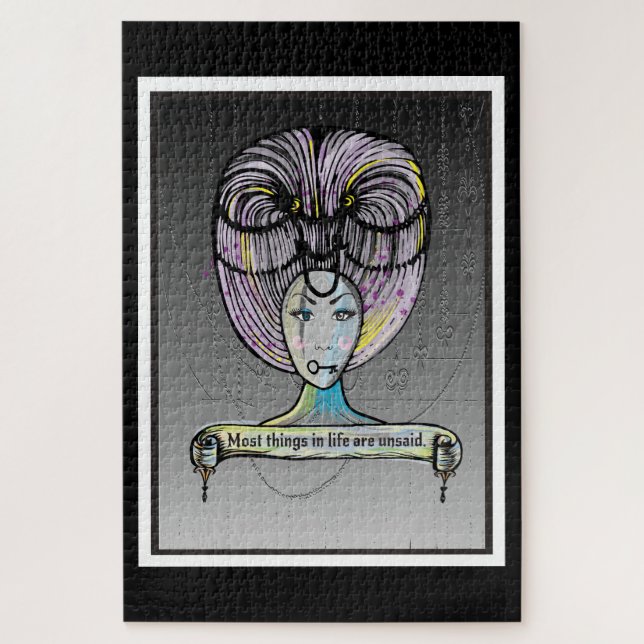 Quebra-cabeça Ilustração da moça Rococo estilo punk a vapor (Vertical)