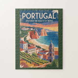 Quebra-cabeça Ilustração da paisagem urbana de Portugal Iberia V