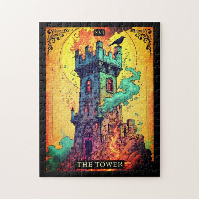 Quebra-cabeça Ilustração da Placa Tarot, A Torre (Vertical)