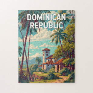 Quebra-cabeça Ilustração da República Dominicana Arte de Viagem 