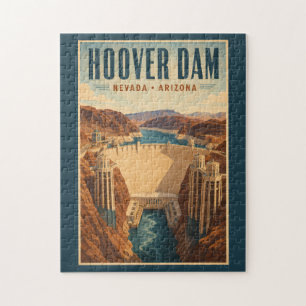 Quebra-cabeça Ilustração da Usina de Hoover Dam Viagem Arte