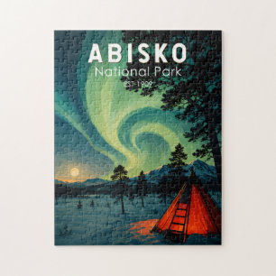 Quebra-cabeça Ilustração das Luzes do Norte do Parque Nacional A