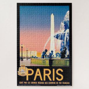Quebra-cabeça Ilustração de Anúncio de Viagem de Vintage Pari