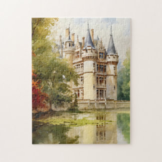 Quebra-cabeça Ilustração de Aquarela do Castelo Antigo