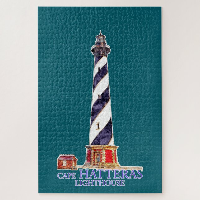 Quebra-cabeça Ilustração de Aquarela Farol Cape Hatteras (Vertical)