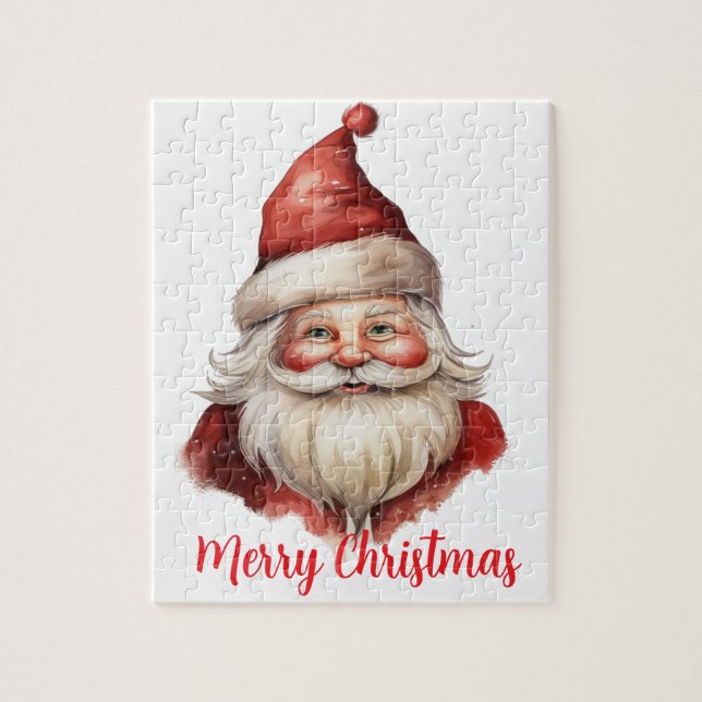 Quebra-cabeça Ilustração de Aquarela Santa Claus (Vertical)