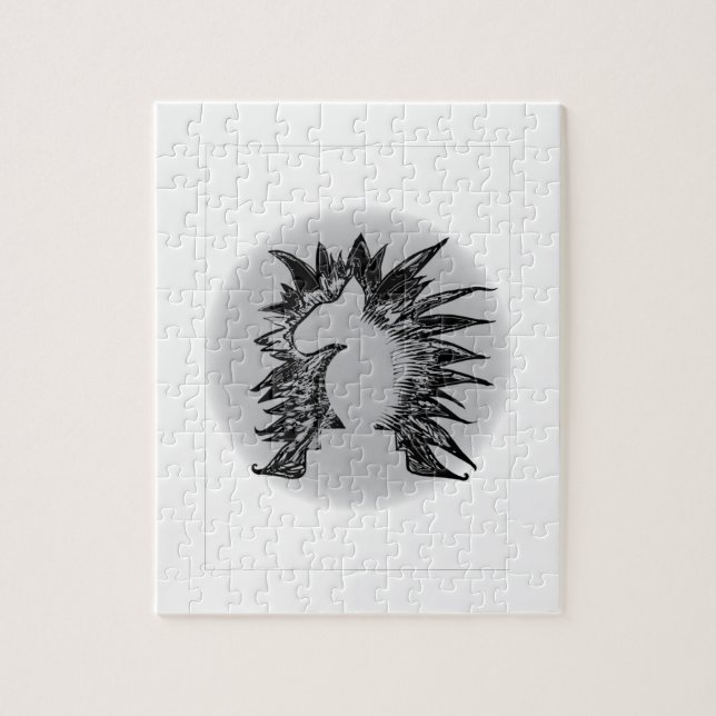 Quebra-cabeça Ilustração de arte moderna de estimação do cavalei (Vertical)