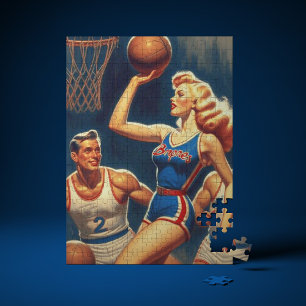 Quebra-cabeça Ilustração de Basquete Retroativo