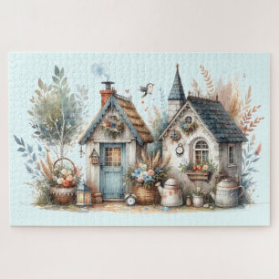 Quebra-cabeça Ilustração de Casas Florais Cottage Haven