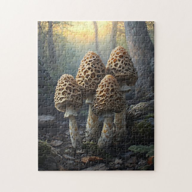 Quebra-cabeça Ilustração de Cogumelos Morel Fungus (Vertical)