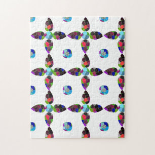 Quebra-cabeça Ilustração de Cor da Flor Turquesa