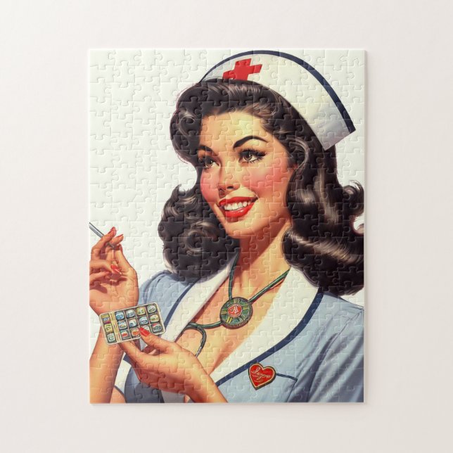 Quebra-cabeça Ilustração de Enfermeiro Vintage (Vertical)