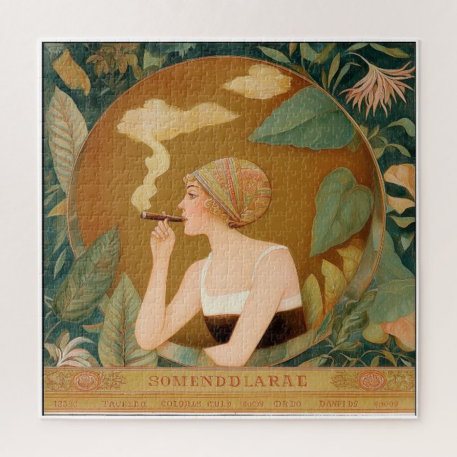QUEBRA-CABEÇA ILUSTRAÇÃO DE ESTILO VINTAGE DE BUXEMBOURG. (Vertical)