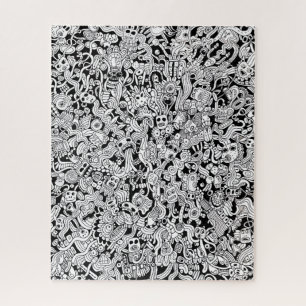Quebra-cabeça Ilustração de Formas e Rostos Abstratos Difícil