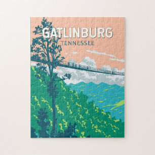 Quebra-cabeça Ilustração de Gatlinburg Tennessee Arte de Viagem