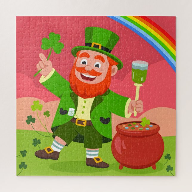 Quebra-cabeça Ilustração de Leprechaun do Dia de São Patrício  (Vertical)