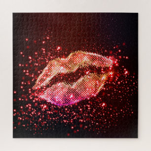 Quebra-cabeça Ilustração de Lip editável: Design gráfico simples