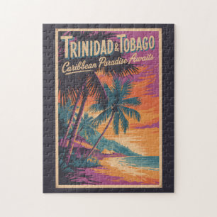 Quebra-cabeça Ilustração de Paisagem de Trinidad e Tobago Viagem