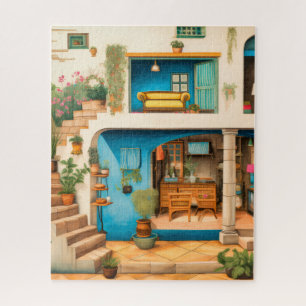 Quebra-cabeça Ilustração de Planta de Casa Vibrante