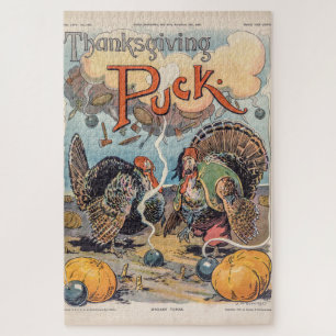 Quebra-cabeça Ilustração de Puck Vintage de Ação de Graças