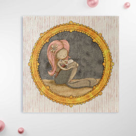 Quebra-cabeça Ilustração de Retrato de Mãe e Bebê de Sereia Boni