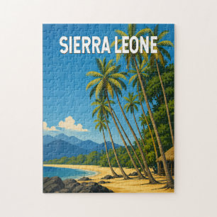 Quebra-cabeça Ilustração de Serra Leoa Viagem Arte Vintage