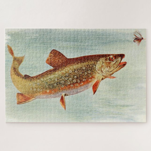 Quebra-cabeça Ilustração de Truta Vintage Brook (1914) (Horizontal)