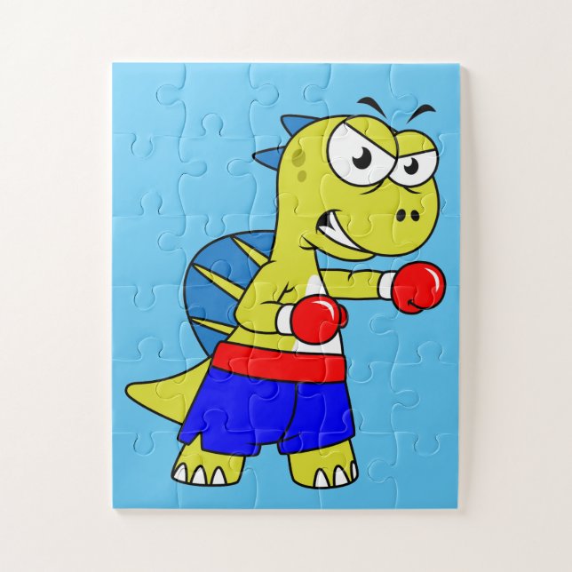 Quebra-cabeça Ilustração De Um Boxing De Espinossauro. (Vertical)