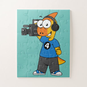 Quebra-cabeça Ilustração De Um Operador De Câmara Parasaurolophu