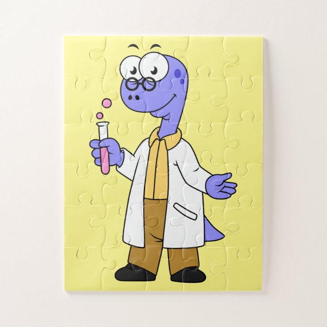 Quebra-cabeça Ilustração De Um Químico Brontossauro. (Vertical)