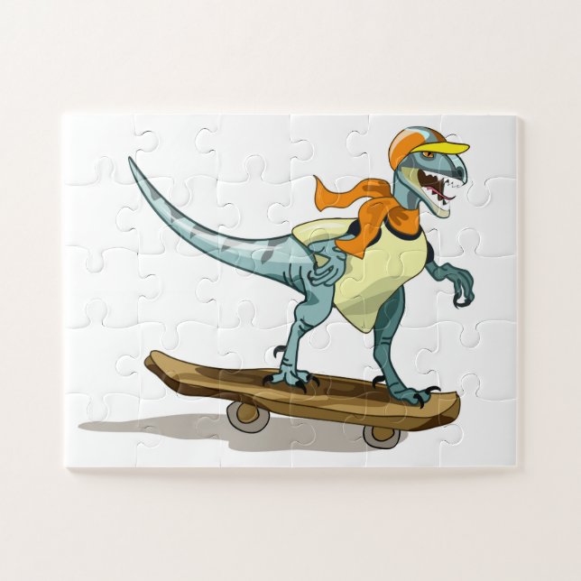 Quebra-cabeça Ilustração De Um Skate De Raptor. (Horizontal)