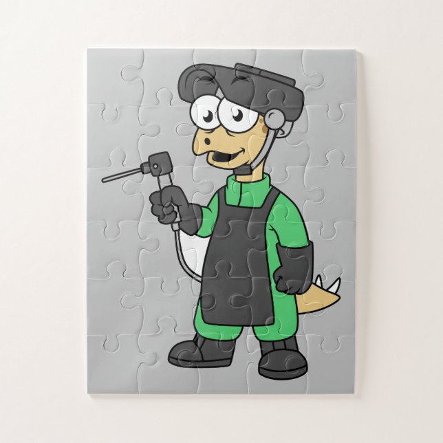 Quebra-cabeça Ilustração De Um Soldador De Estegossauro. (Vertical)