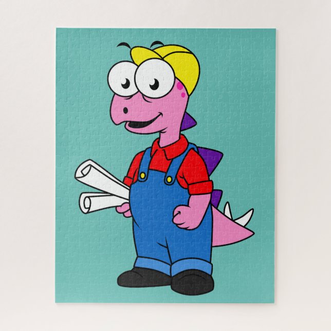 Quebra-cabeça Ilustração De Um Trabalhador De Construção De Steg (Vertical)