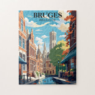 Quebra-cabeça Ilustração de Viagem Bruges Bélgica