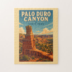 Quebra-cabeça Ilustração de Viagem da Arte do Canyon Palo Duro T
