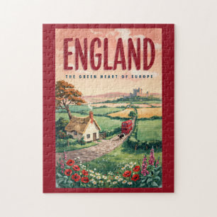 Quebra-cabeça Ilustração de Viagem da Zona Rural da Inglaterra A