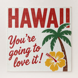 Quebra-cabeça Ilustração de Viagem das Ilhas Havaianas Vintage R