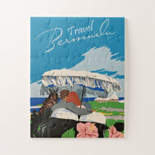 Quebra-cabeça Ilustração de Viagem de Arte de Bermudas Vintage
