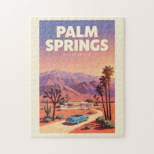 Quebra-cabeça Ilustração de Viagem de Arte de Palm Springs Calif