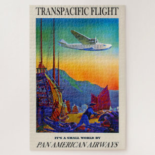 Quebra-cabeça Ilustração de Viagem de arte do Vintage Transpacif