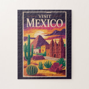 Quebra-cabeça Ilustração de Viagem de Arte Vintage da Cultura do