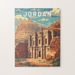 Quebra-cabeça Ilustração de Viagem de Arte Vintage da Jordânia