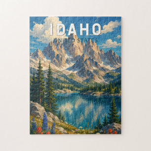 Quebra-cabeça Ilustração de viagem de arte vintage de Idaho