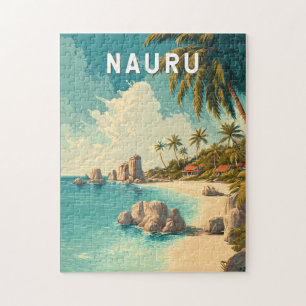 Quebra-cabeça Ilustração de Viagem de Arte Vintage de Nauru