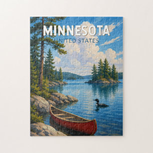 Quebra-cabeça Ilustração de Viagem de Arte Vintage Minnesota