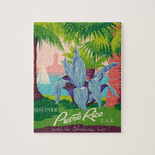 Quebra-cabeça Ilustração de Viagem de Arte Vintage Porto Rico