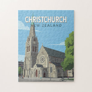 Quebra-cabeça Ilustração de Viagem de Christchurch Nova Zelândia