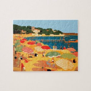 Quebra-cabeça Ilustração de Viagem de praia da Riviera francesa