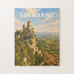 Quebra-cabeça Ilustração de Viagem de San Marino Arte Vintage